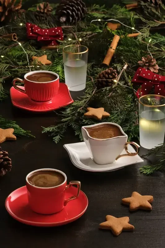 Sonsuz Aşk 2 Kişilik Kahve Fincan Takımı Beyaz Gold 100 ml-bej - 4