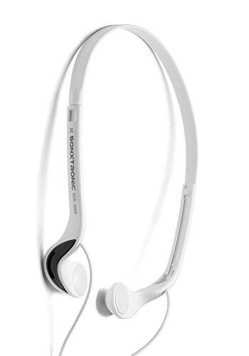 SONXTRONIC White ICE Xdr-8001 Vertical in Ear Ultralight Sport Running Headband Headphones (mdr-w08l Style White and Silver) - 1