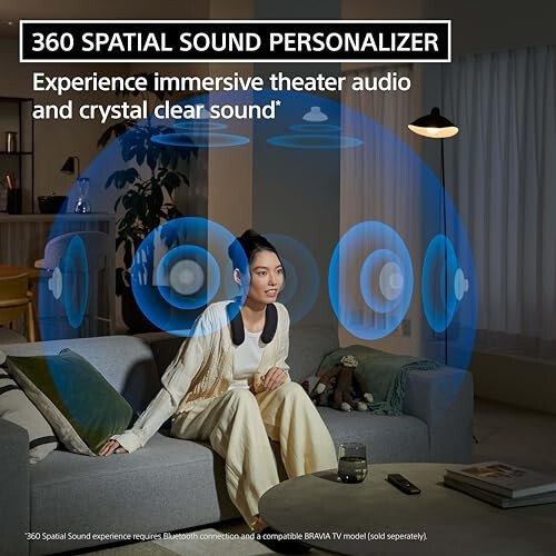 Sony BRAVIA Theater U Wireless Wearable TV Speaker with Bluetooth, Personalized Home Theater Audio, Gaming Compatibility, Built-in mic, 12 Hour Battery Life, IPX4 Splash-Resistant (HT-AN7) - 3