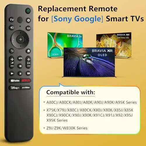 for Sony Bravia TV Remote, Replacement for All Sony LED OLED Smart TVs. 1-Year Warranty.No Voice Function. - 2
