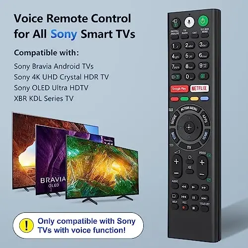 Voice Replacement Remote Control for Sony-Bravia-TVs，for All Sony 4K UHD LED LCD HD Smart TVs. 1-Year Warranty. - OMAIC (1)