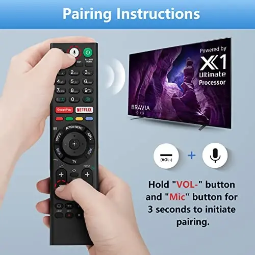 Voice Replacement Remote Control for Sony-Bravia-TVs，for All Sony 4K UHD LED LCD HD Smart TVs. 1-Year Warranty. - 5