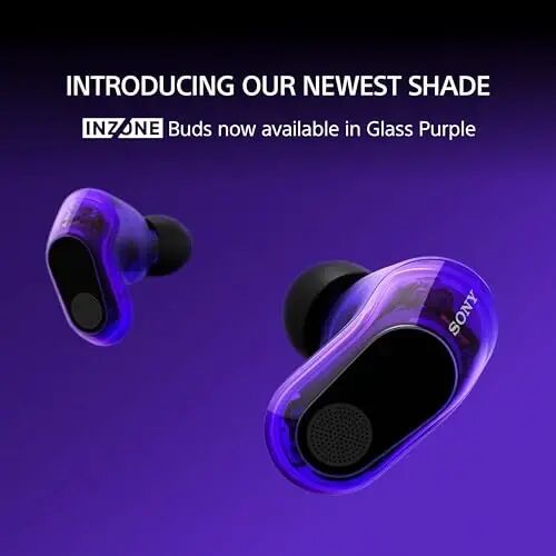Sony INZONE Buds Wireless Noise Cancelling Gaming Earbuds, Glass Purple | Perfect for PlayStation® 5, PC/PS5/Switch/Mobile, 48Hr Battery with Case, Low Latency 2.4GHz USB-C Dongle, Truly Wireless - Sony (1)