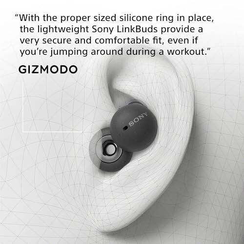 Sony LinkBuds Truly Wireless Earbud Headphones with an Open-Ring Design for Ambient Sounds and Alexa Built-in, Bluetooth Ear Buds Compatible with iPhone and Android, Gray - 3