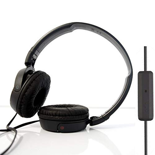 SONY Quloq Ustida Eng Yaxshi Stereo Qo'shimcha Bass Ko'chma Quloqchinlar Eshitish vositasi Apple iPhone iPod / Samsung Galaxy / mp3 Player / 3.5mm Jack Ulagichi Mobil Telefon uchun Mikrofon bilan (qora) - Sony (1)