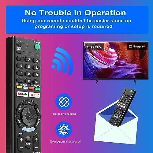 Universal Remote Control for Sony-TV-Remote Replacement Remote for All Sony Bravia Smart LED UHD LCD HD Google TVs RMT-TX300U RMT-TX100U with YouTube,Netflix Buttons - No Setup Needed - 4