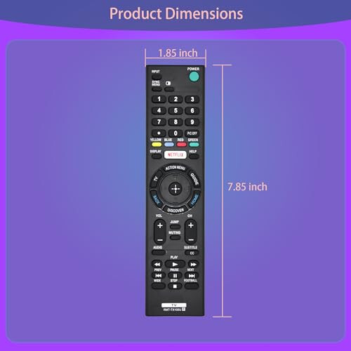 Sony TV masofaviy boshqaruv paneli uchun RMT-TX100U universal masofaviy boshqaruv paneli, Netflix tugmasi bilan, barcha Sony TV va Bravia TV masofaviy boshqaruv panellarining o'rniga - 2