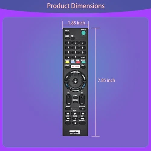 Sony TV masofaviy boshqaruv paneli uchun RMT-TX100U universal masofaviy boshqaruv paneli, Netflix tugmasi bilan, barcha Sony TV va Bravia TV masofaviy boshqaruv panellarining o'rniga - Tuewosh (1)