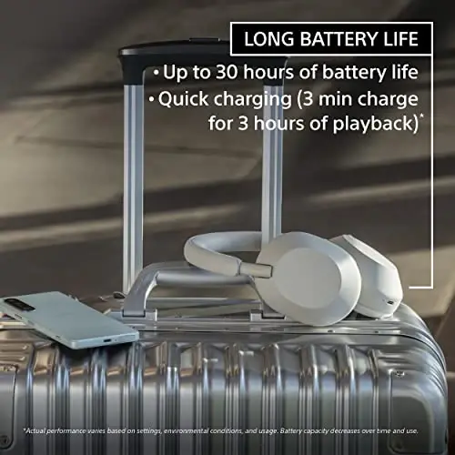 Sony WH-1000XM5 Лучшие беспроводные наушники с шумоподавлением с автоматической оптимизацией шумоподавления, кристально чистым громкоговорителем и голосовым управлением Alexa, черный - 2