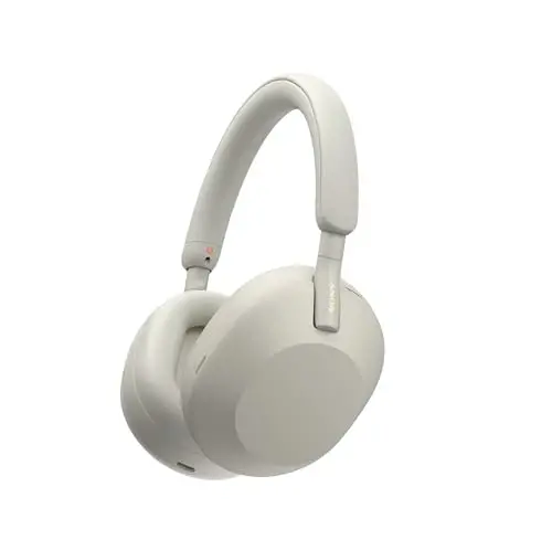 Sony WH-1000XM5 Premium shovqinni bekor qiluvchi quloqchinlar, Auto NC Optimizer, 30 soatlik batareya, Alexa ovozli boshqaruvi, kumush 