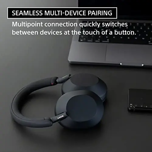 Sony WH-1000XM5 The Best Wireless Noise Canceling Headphones with Auto Noise Canceling Optimizer, Crystal Clear Hands-Free Calling, and Alexa Voice Control, Black - 2