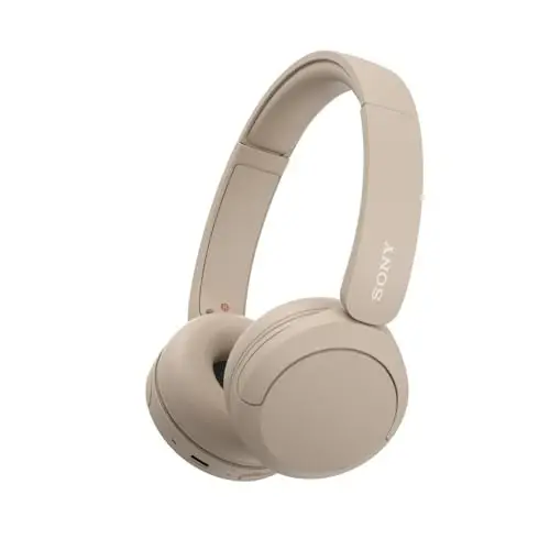 Sony WH-CH520 Wireless Headphones Bluetooth On-Ear Headset with Microphone and up to 50 Hours Battery Life with Quick Charging, Cappuccino - SONY