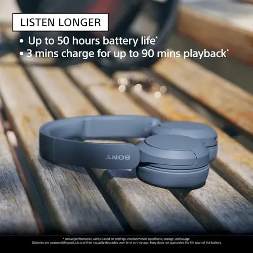 Sony WH-CH520 Wireless Headphones Bluetooth On-Ear Headset with Microphone and up to 50 Hours Battery Life with Quick Charging, Cappuccino - SONY (1)