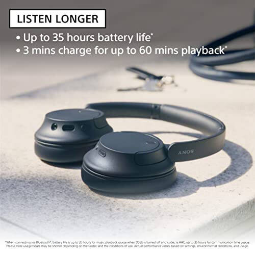 Sony WH-CH720N Shovqinni bekor qiluvchi simsiz quloqchinlar Bluetooth orqali quloq usti quloqchinlar mikrofon va o'rnatilgan Alexa bilan, qora yangi - 4