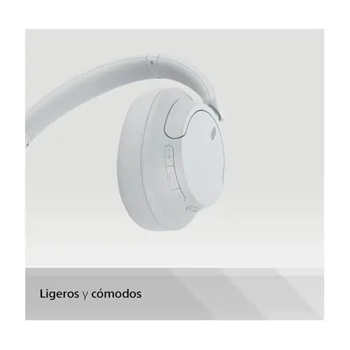 Sony WH-CH720NW Noise Canceling Wireless Bluetooth Headphones - Built-in Microphone - up to 35 Hours Battery Life and Quick Charge - Matte White - 3
