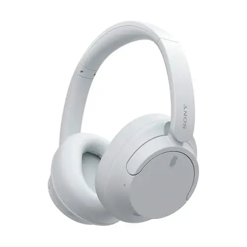 Sony WH-CH720NW Shovqinni Bekor Qiluvchi Simsiz Bluetooth Quloqchinlar - O'rnatilgan Mikrofon - 35 soatgacha Batareya Umri va Tez Zaryadlash - Matli Oq - 1