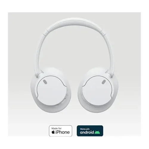 Sony WH-CH720NW Shovqinni Bekor Qiluvchi Simsiz Bluetooth Quloqchinlar - O'rnatilgan Mikrofon - 35 soatgacha Batareya Umri va Tez Zaryadlash - Matli Oq - 4