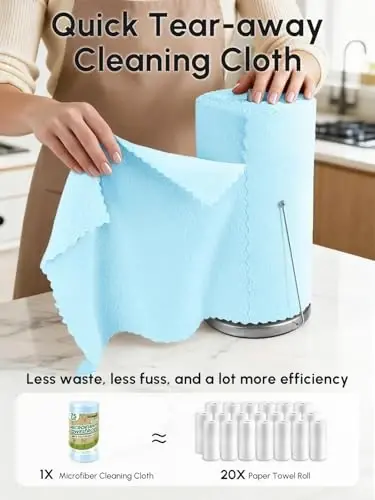 SOOWASH Microfiber Cleaning Cloth Roll 11.8