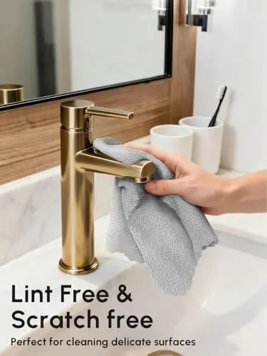 SOOWASH Microfiber Cleaning Cloths Roll 225 Pack 12x12 Inch Lint Free | Tear away design, lint free, washable, scratch free, ultra absorbent, for dish rags and household cleaning, Grey color - 4