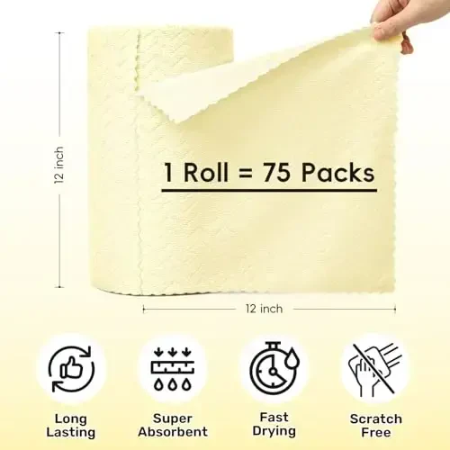 SOOWASH Microfiber Cleaning Cloths Roll 50 Pack 11.8