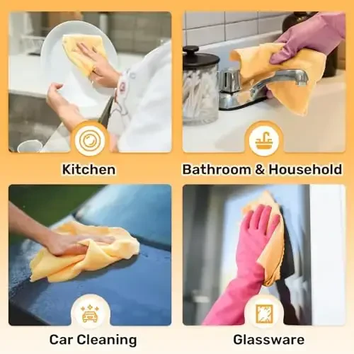 SOOWASH Microfiber Cleaning Cloths Roll, 75 Pack Tear Away Microfiber Towels Roll, 12