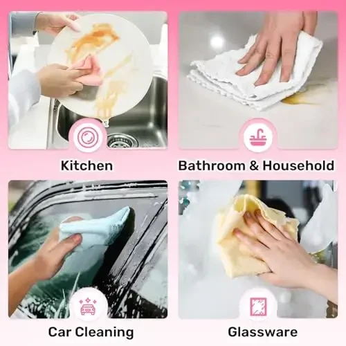 SOOWASH Microfiber Cleaning Cloths Roll, 75 Pack Tear Away Microfiber Towels Roll, 12