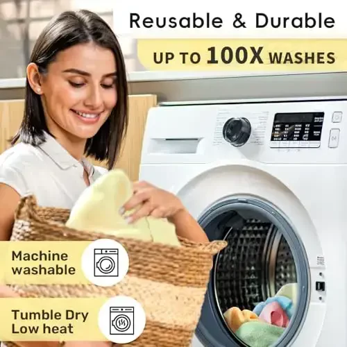 SOOWASH Microfiber Cleaning Cloths Roll, 75 Pack Tear Away Microfiber Towels Roll, 12