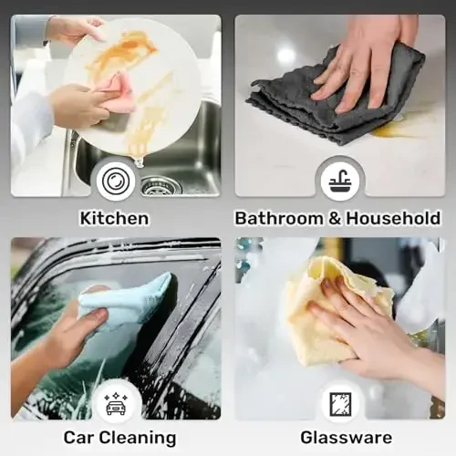 SOOWASH Microfiber Cleaning Cloths Roll, 75 Pack Tear Away Microfiber Towels Roll, 12