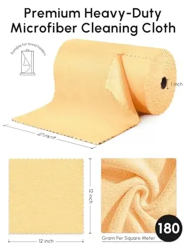SOOWASH Microfiber Tozalash Mato Rulosi, 75 dona Yirtiqsiz Mikrofiber Sochiqlar Rulosi, 12