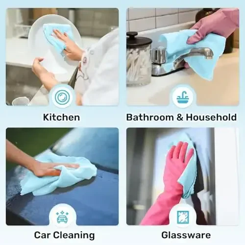 SOOWASH Microfiber Cleaning Cloths Roll, 75 Pack Tear Away Microfiber Towels Roll, 12