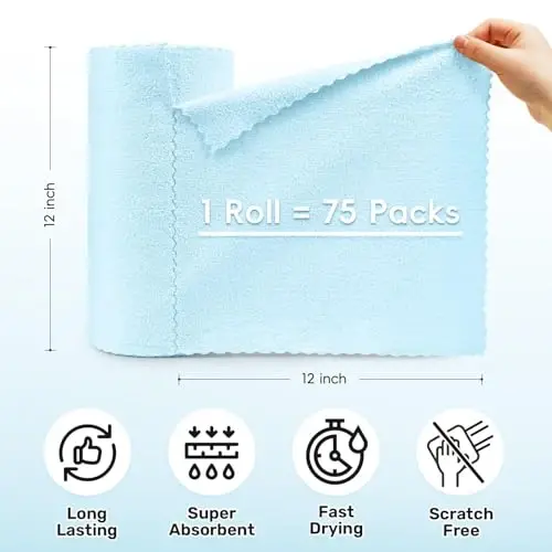 SOOWASH Microfiber Cleaning Cloth Roll 11.8