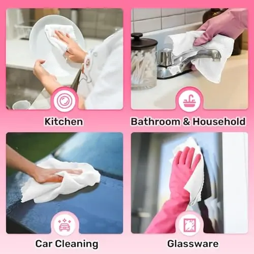 SOOWASH Microfiber Cleaning Cloths Roll, 75 Pack Tear Away Microfiber Towels Roll, 12