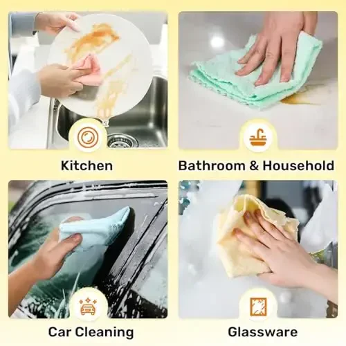 SOOWASH Microfiber Cleaning Cloths Roll, 75 Pack Tear Away Microfiber Towels Roll, 12