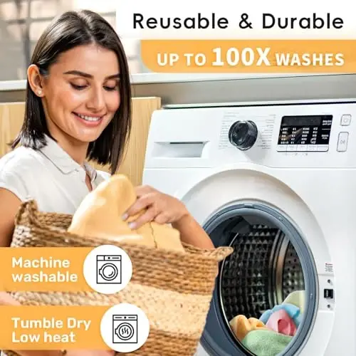 SOOWASH Microfiber Cleaning Cloths Roll, 75 Pack Tear Away Microfiber Towels Roll, 12