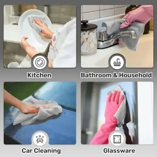 SOOWASH Microfiber Cleaning Cloths Roll, 75 Pack Tear Away Microfiber Towels Roll, 12