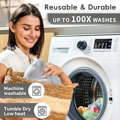 SOOWASH Microfiber Cleaning Cloths Roll, 75 Pack Tear Away Microfiber Towels Roll, 12