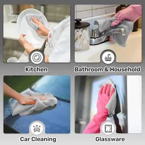 SOOWASH Microfiber Cleaning Cloths Roll, 75 Pack Tear Away Microfiber Towels Roll, 12