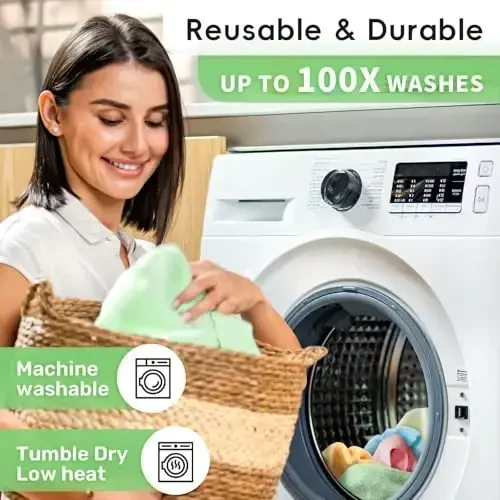 SOOWASH Microfiber Cleaning Cloths Roll, 75 Pack Tear Away Microfiber Towels Roll, 12