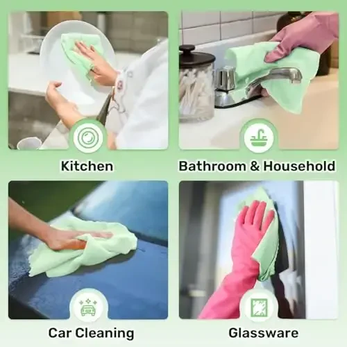 SOOWASH Microfiber Cleaning Cloths Roll, 75 Pack Tear Away Microfiber Towels Roll, 12