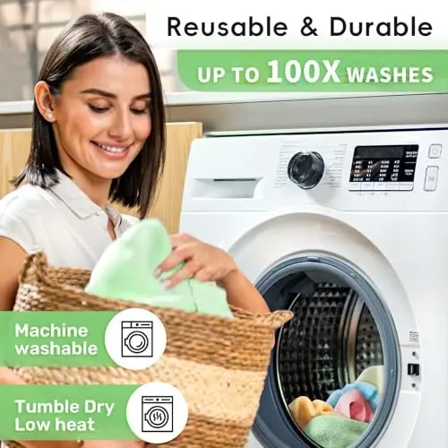 SOOWASH Microfiber Cleaning Cloths Roll, 75 Pack Tear Away Microfiber Towels Roll, 12