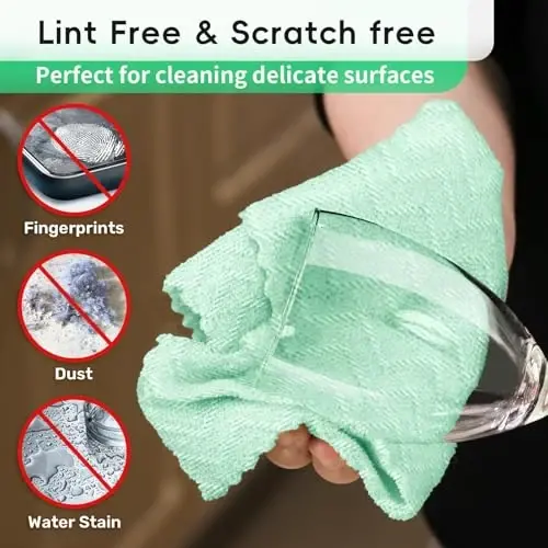 SOOWASH Microfiber Cleaning Cloths Roll, 75 Pack Tear Away Microfiber Towels Roll, 12