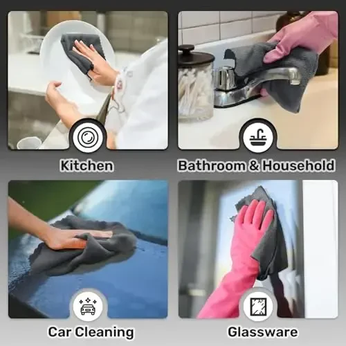 SOOWASH Microfiber Cleaning Cloths Roll, 75 Pack Tear Away Microfiber Towels Roll, 12