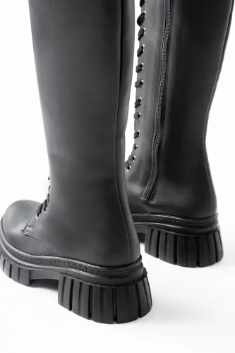 Sophia women's boots, with a long zipper and laces. - 4