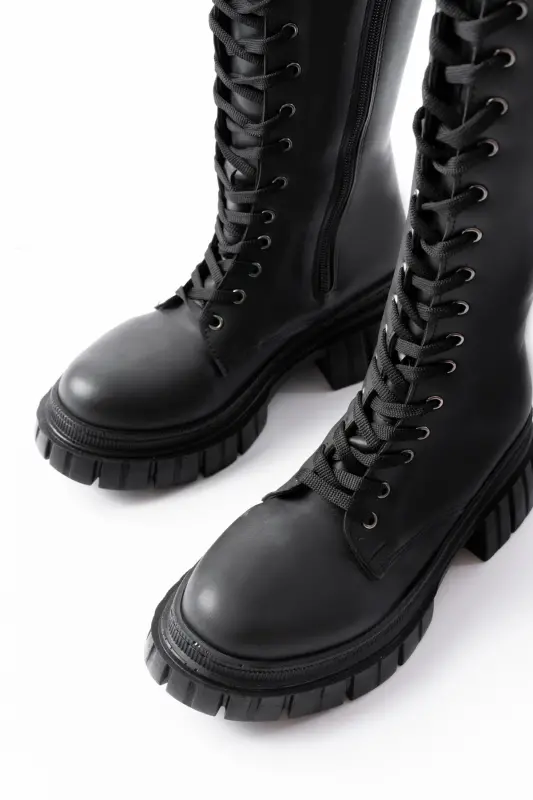 Sophia women's boots, with a long zipper and laces. - 6