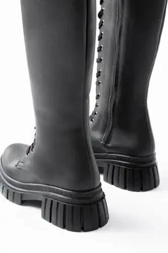 Sophia women's boots, with a long zipper and laces. - 4