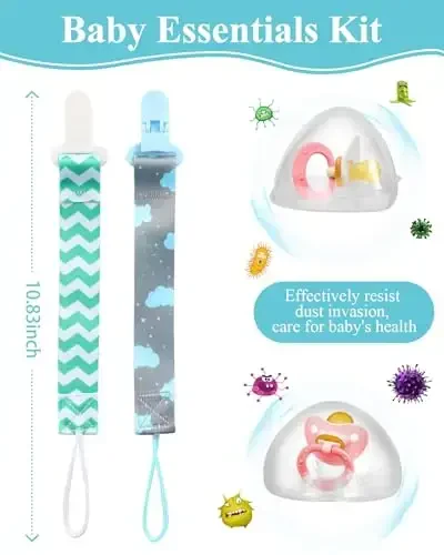 sopkdey Pacifier Case,Pacifier Holder Case/Pacifier Holder/BPA Free Traveling Baby Essentials Set - 5