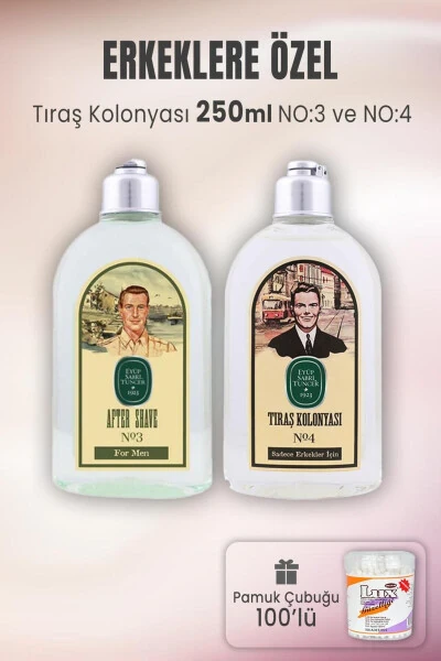 Soqol uchun Köln № 3, № 4 va paxta tayoqchalari 100 dona - EYÜP SABRI TUNCER