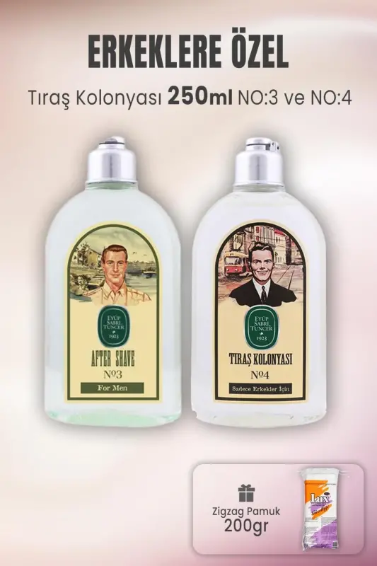 Soqol uchun одеколон № 3, № 4 va zig zag paxta 200 gr - EYÜP SABRI TUNCER