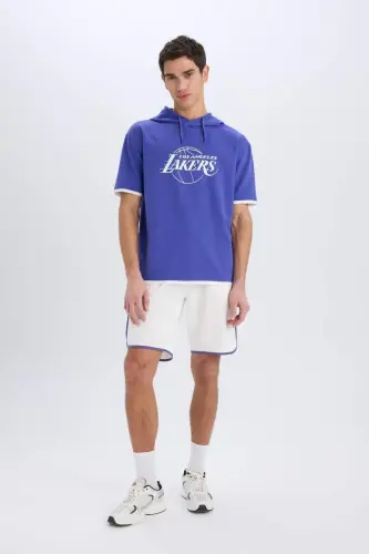 Шорты DeFactoFit NBA Los Angeles Lakers стандартной посадки Экру - 3