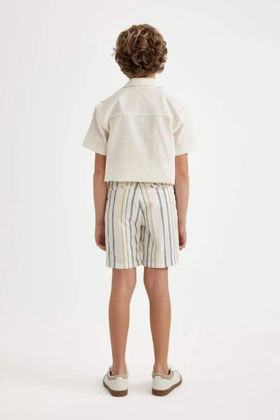 Шорты для мальчика из льна цвета экрю - 8